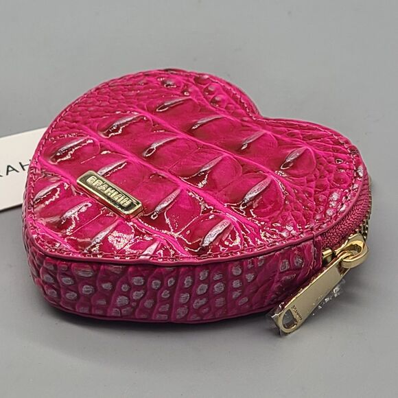 NWT Brahmin Heart Pouch Pink Affection Wallet Clip Coin Purse - Picture 2 of 10